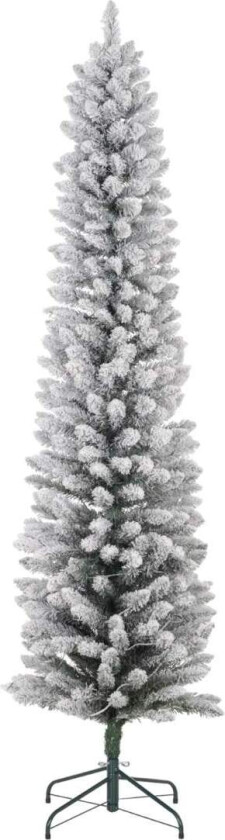 Kunstig juletre, 210 cm juletre med 180 LED-lys, 405 grentips, sammenleggbar sokkel, til julefest, innendørs, grønn+hvit