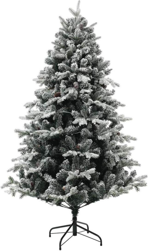 Kunstig juletre, 180 cm juletre med 793 tips, kunstig snø, sammenleggbart stålstativ, til juledekorasjon, grønn