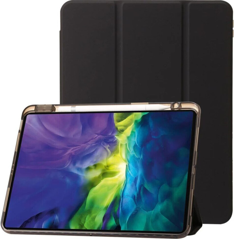 iPad Pro 11" (2024) Tri-Fold Kunst Skinn Deksel med Apple Pencil Holder - Svart