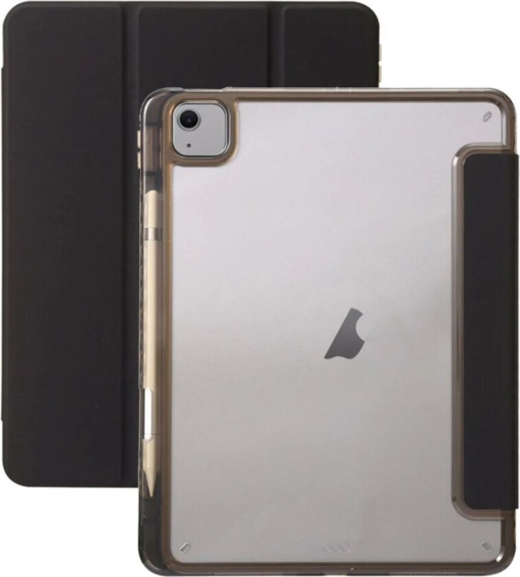 iPad Air 13" (2024) Tri-Fold Kunst Skinn Deksel med Apple Pencil Holder - Svart