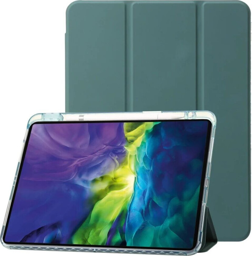 iPad Pro 11" (2024) Tri-Fold Kunst Skinn Deksel med Apple Pencil Holder - Grønn