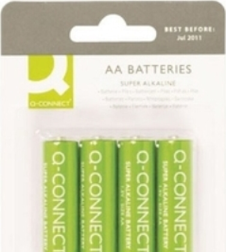 4 X Aa, Engangsbatteri, Aa, Alkalinsk, 4 Stykker, Grønn, Sylindriske