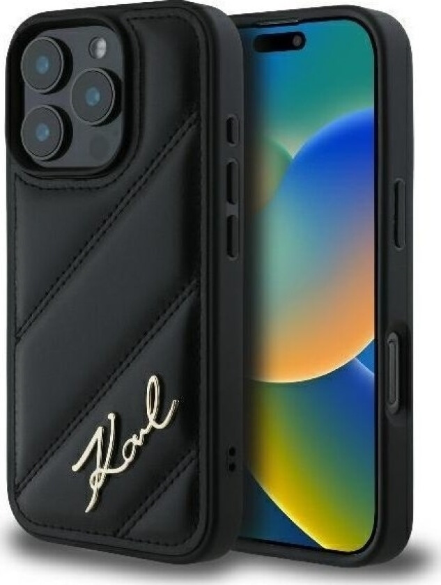 Klhcp16lpqdsmgk Iphone 16 Pro 6.3" Czarny/Black Hardcase Quilted Signature
