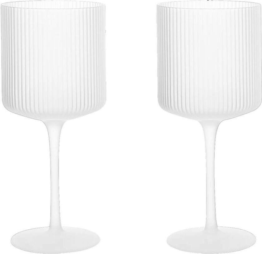 ferm LIVING Ripple rødvinsglass 32,5 cl 2-pakning Frosted