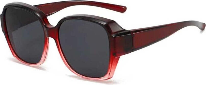 Polarized Suncovers Solbriller Over Briller Rød/Sort