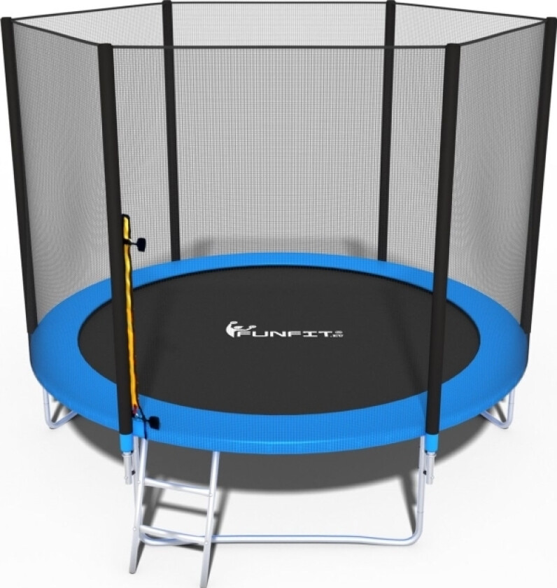 Funfit Garden Trampoline For Children With External Net And 252 Cm Ladder