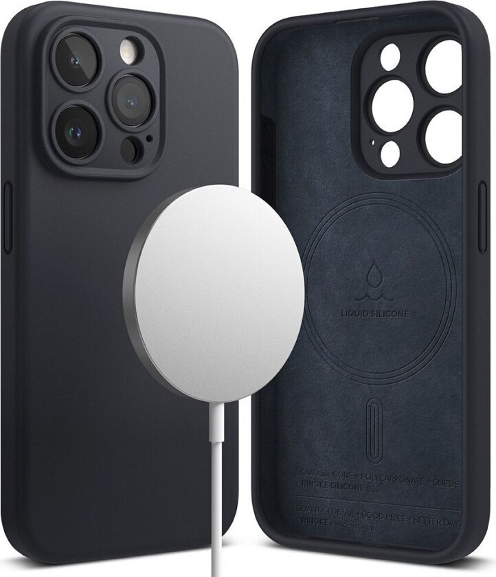 iPhone 15 Pro Deksel Silicone Magnetic Deep Blue