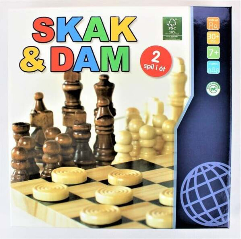Skak & dam i FSC træ