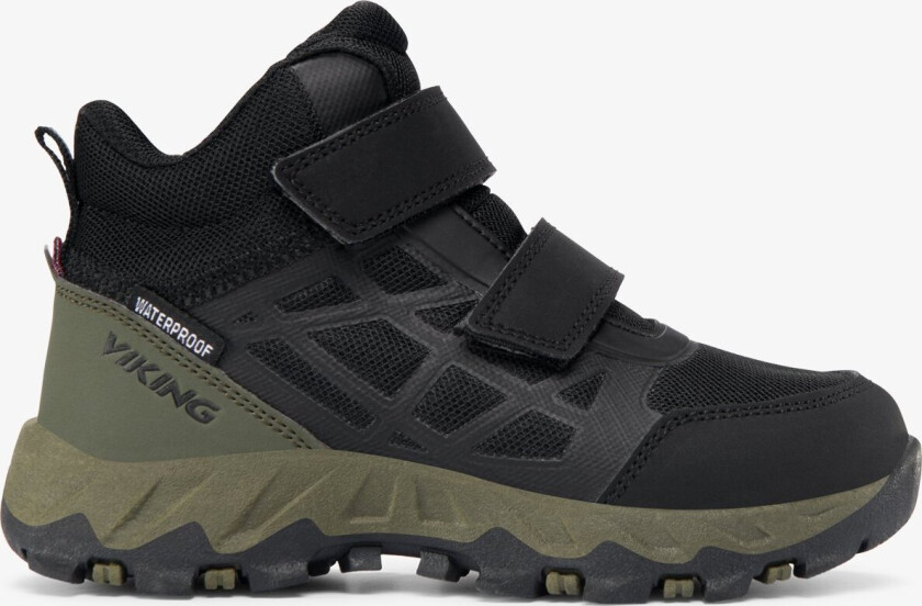 Track Mid WP 2V Kids Sneaker Black Olive Waterproof Velcro