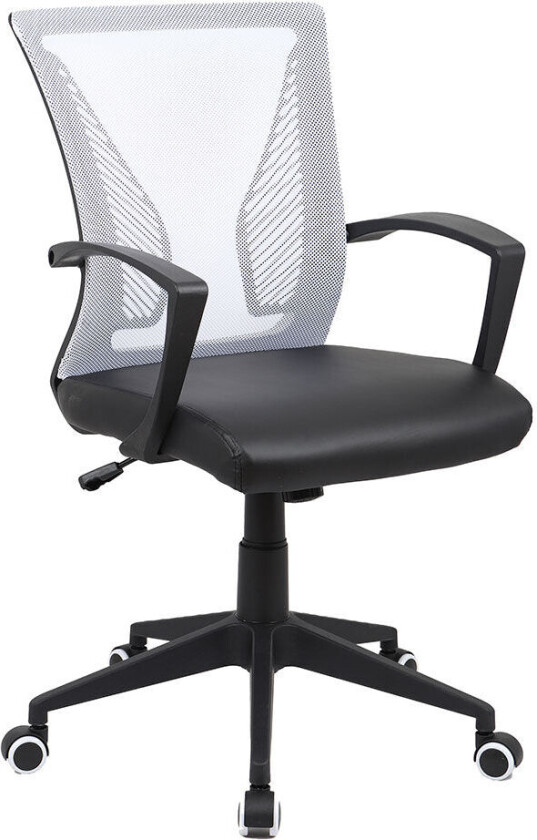 OffiloPU kontorstol med armlener svart hvit.