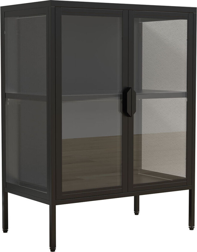 FlokaS vitrineskap 2 dører svart.