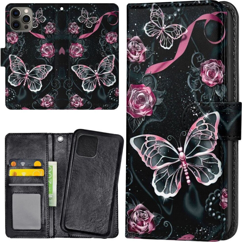 iPhone 15 Pro Max - Lommebok Deksel Sommerfugler