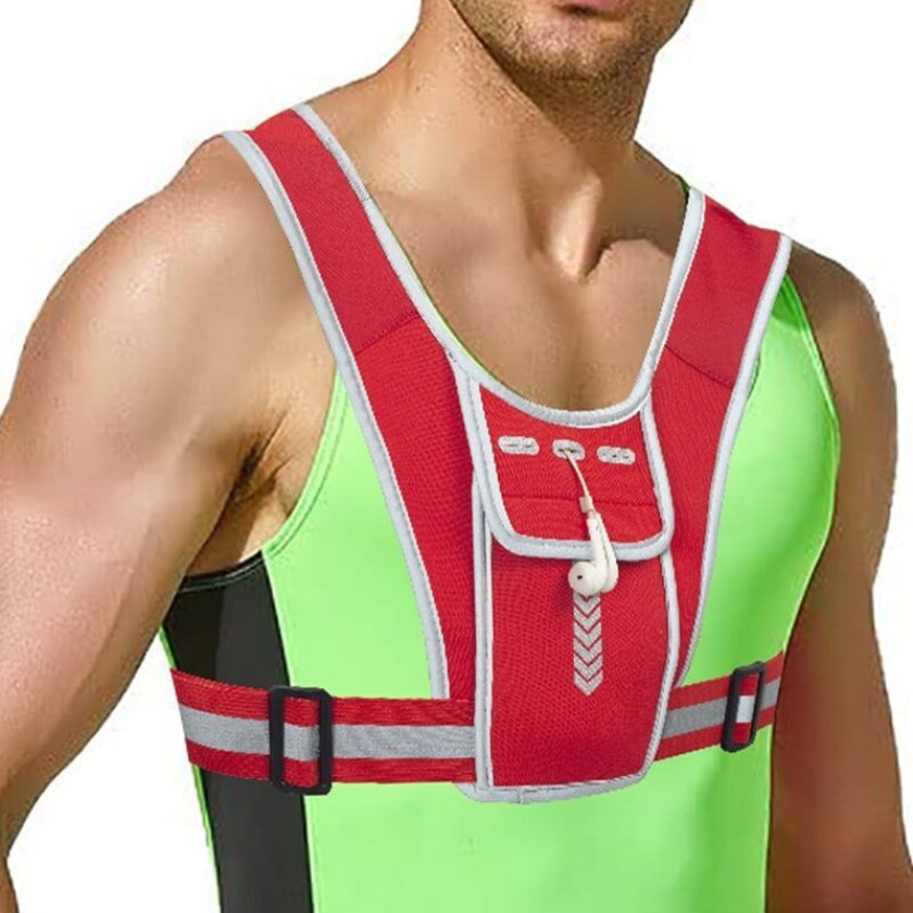 Løpevest refleksvest med lomme