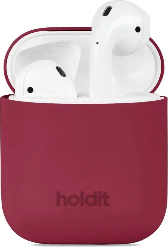 Holdit Silikondeksel Til Apple AirPods (1 & 2. gen.) - Red Velvet