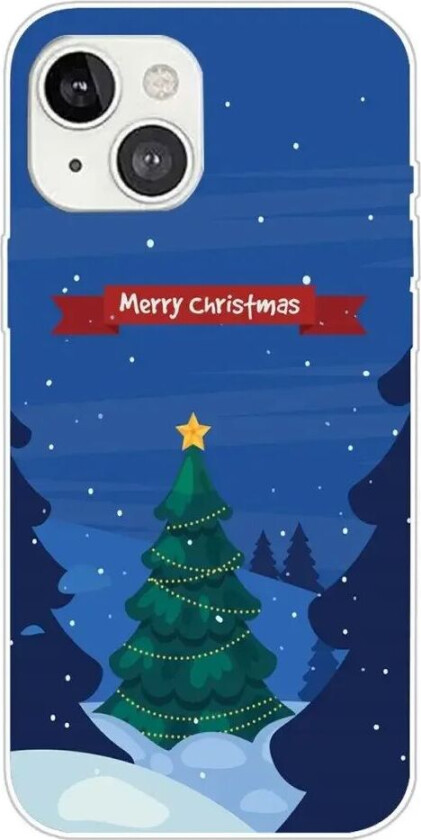 iPhone 15 Plus Fleksibelt Plast Jul Deksel - Merry Christmas - Juletre