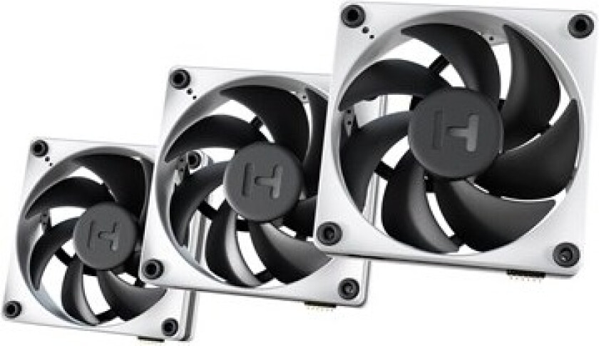 THICC FP12 Fan 3 Pack - Kabinettvifte - 120mm - Hvit med svarte vinger - 47 dBA