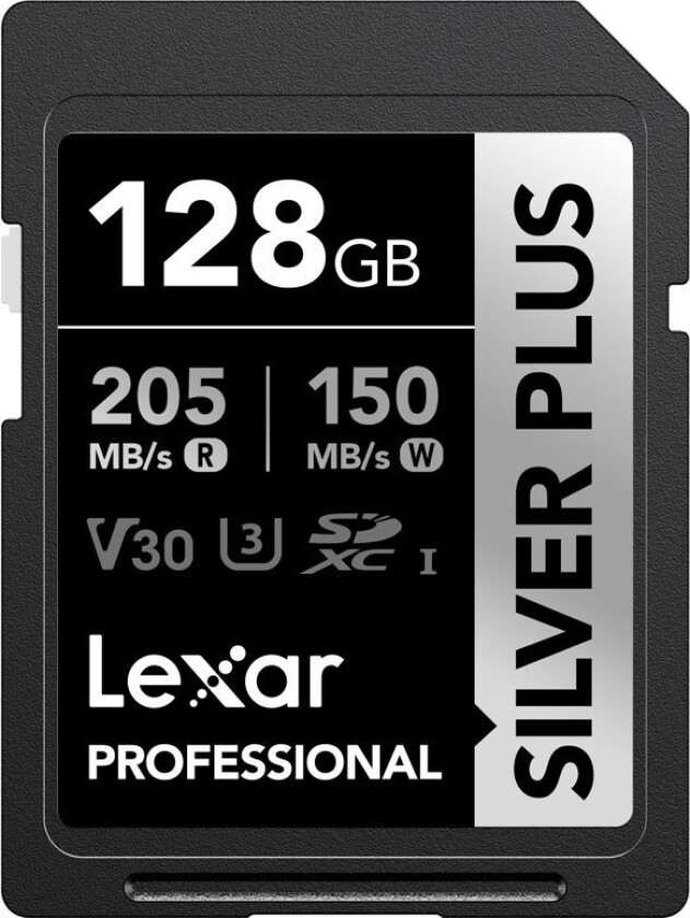 Kart Lexar Lexar Sdxc Professional Silver Plus Uhs-I/U3/A2/4K R205/W150 (V30) 128 Gb