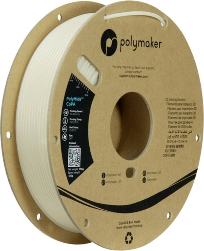 Polymaker Pg05004 Copa Filament Pa-Nylon Varmebestandig, Høj Grad Af Trækstyrke 2.85 Mm 750 G Klar Polymide™ 1 Stk