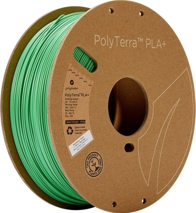 Polymaker Pm70950 Regular Filament Pla+ Med Lavere Kunststofindhold, Høj Grad Af Stivhed 1.75 Mm 1000 G Grøn Polyterra™ 1 Stk