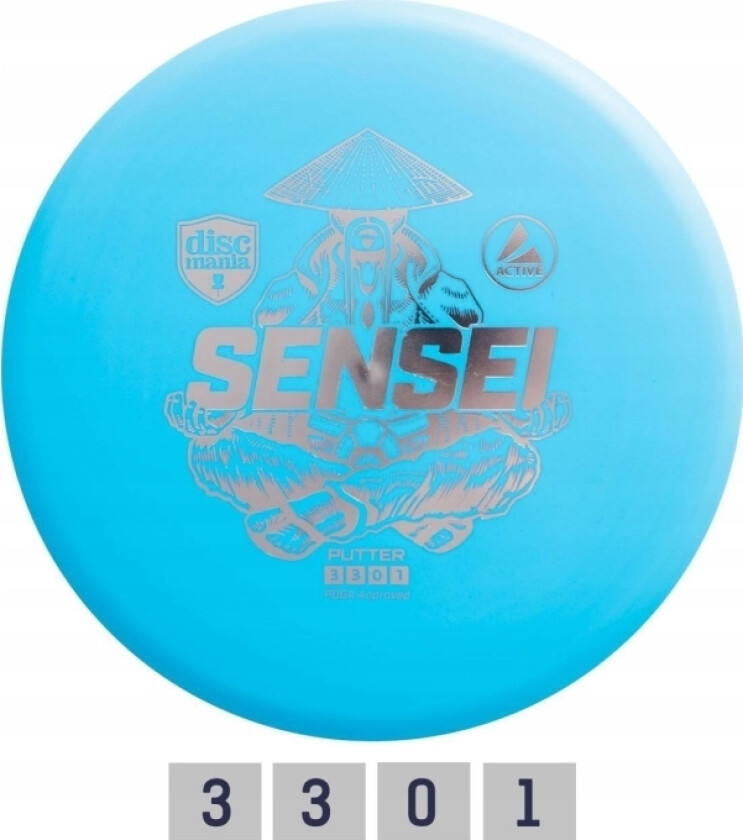 Blue Disc Golf Disc Putter Sensei Active Light Blue