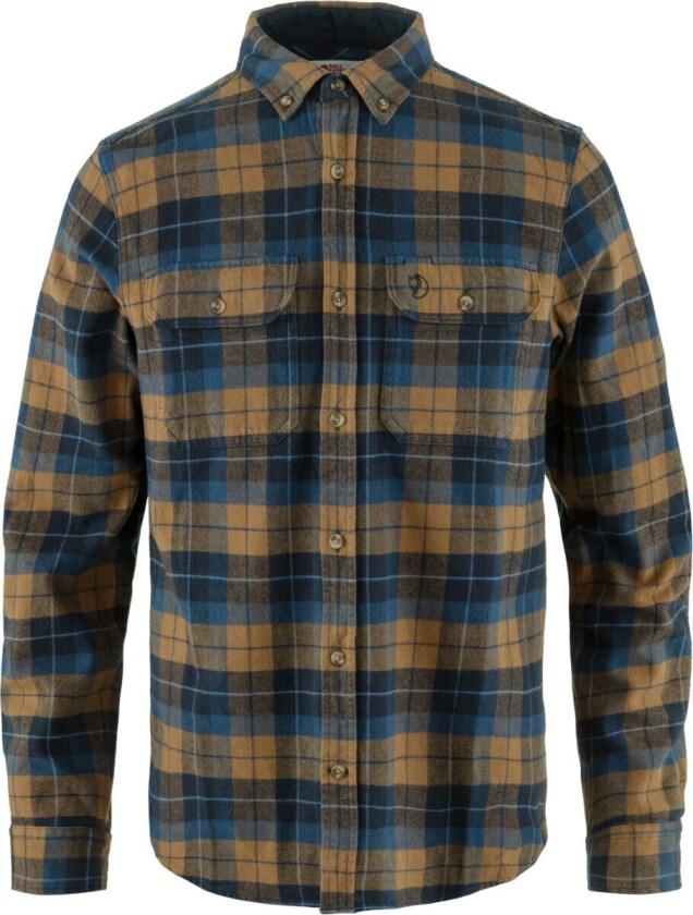Men's Singi Heavy Flannel Shirt Dark Navy/buckwheat Brown XXL