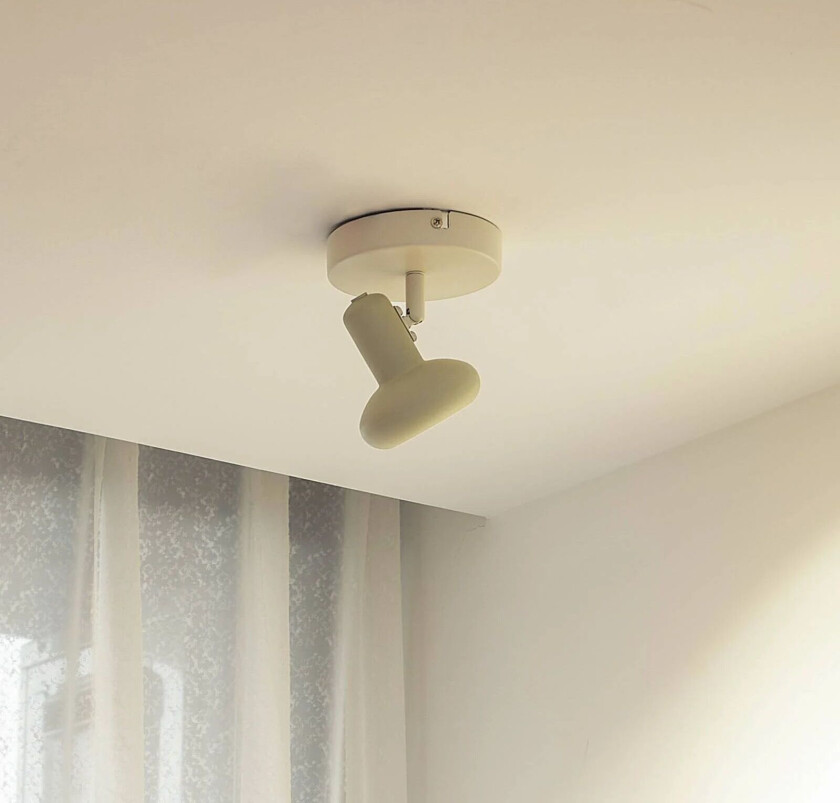 Huby downlight, 1 lyskilde, kremfarget/lysegrønn, jern