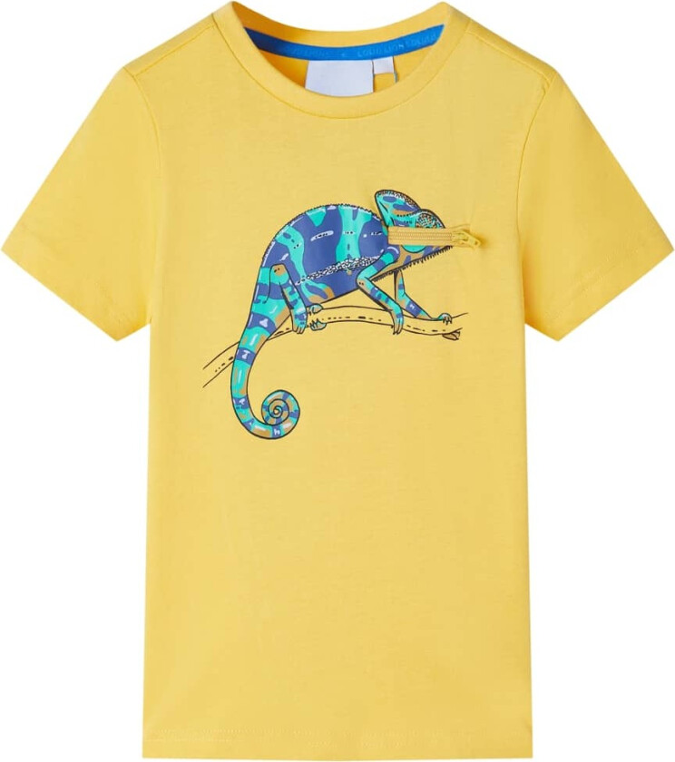 T-skjorte for barn med korte ermer lyseoker 128