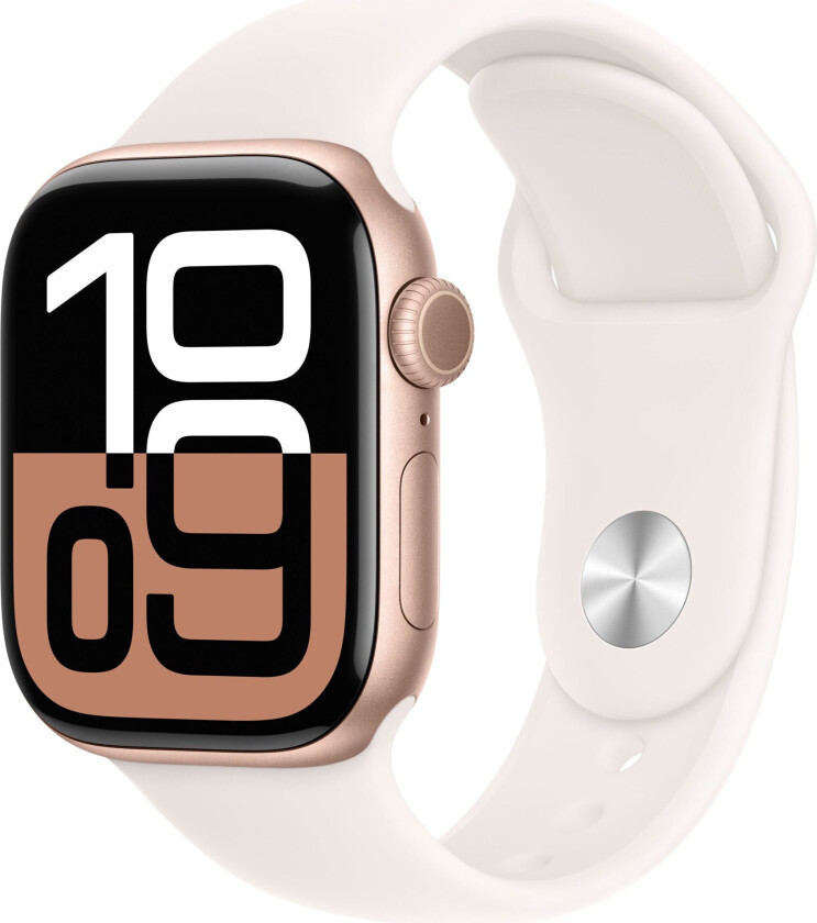 Watch Series 10 GPS+Cellular 42mm Rose Gold Aluminium Case with Light Blush Sport Band - S/M