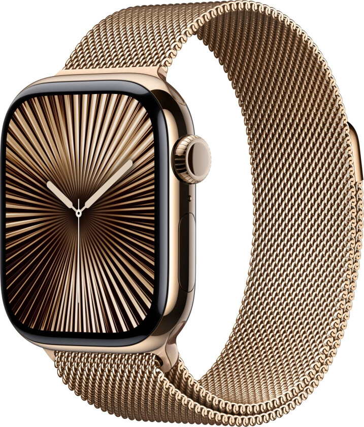 Watch Series 10 GPS+Cellular 42mm Gold Titanium Case with Gold Milanese Loop