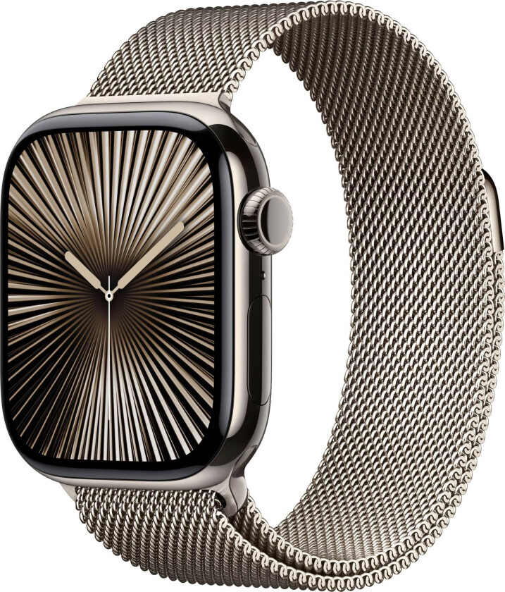 Watch Series 10 GPS+Cellular 46mm Natural Titanium Case with Natural Milanese Loop - S/M