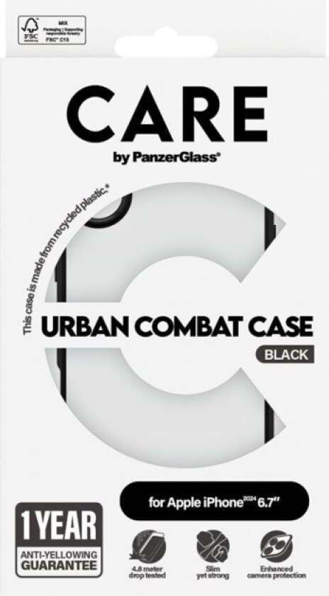 Care By Panzerglass - Baksidedeksel For Mobiltelefon - Flagship - Magsafe-Samsvar - Termoplast-Polyuretan (Tpu), Polykarbonat - Svart