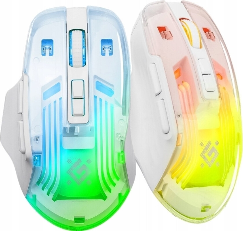 Astro Elite Gm-056 Trådløs Mus Optisk 3200Dpi Hvit Rgb Batteri 7 Knapper Gaming