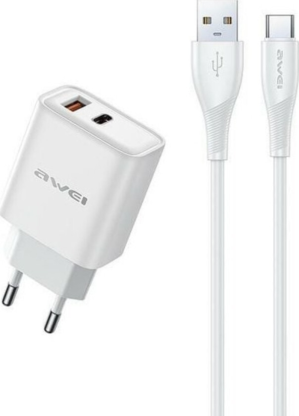 Pd81t-Eu 22.5W Mains Charger + Usb Cable + Usb-C White Gan