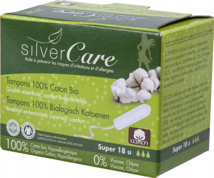 _Silver Care Tamponger Uten Applikator Super 18 Stk.