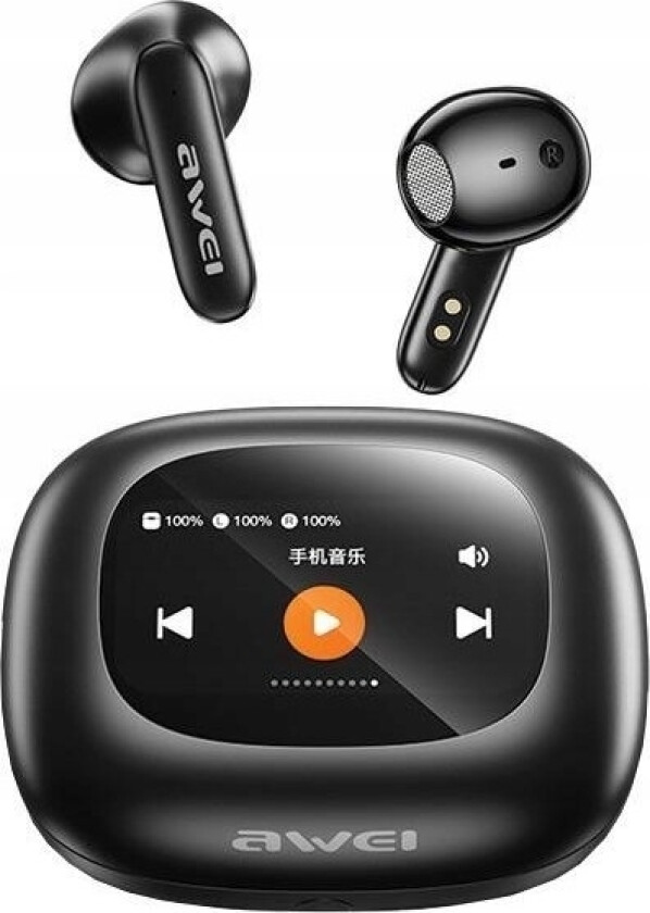 Bluetooth 5.4 Tp97 Tws Hodetelefoner + Dockingstasjon Svart/Svart