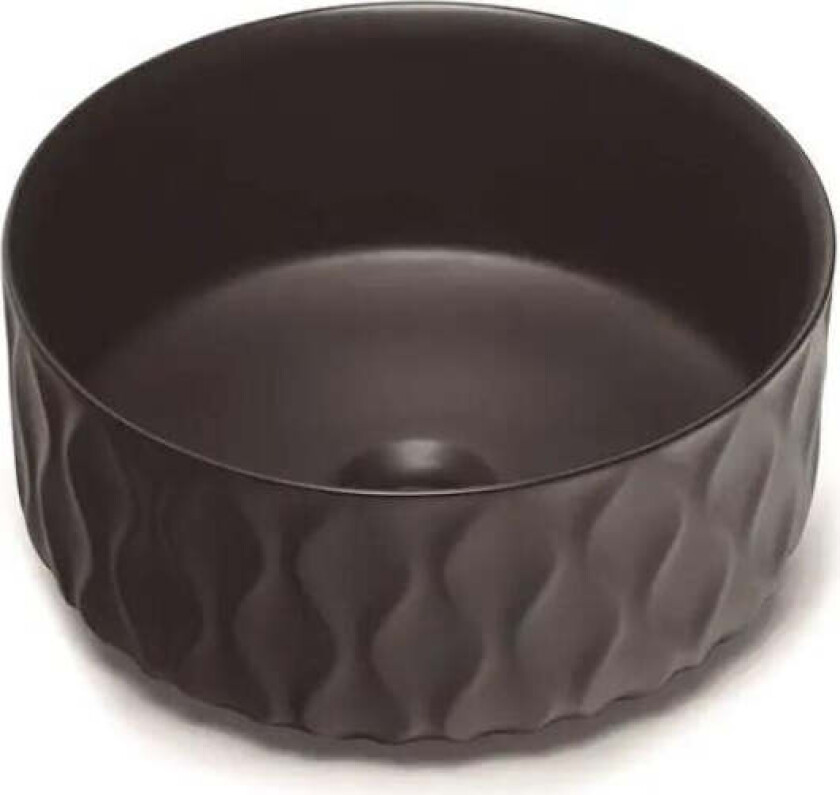 Sand Waves Rund Bolleservant Svart Matt