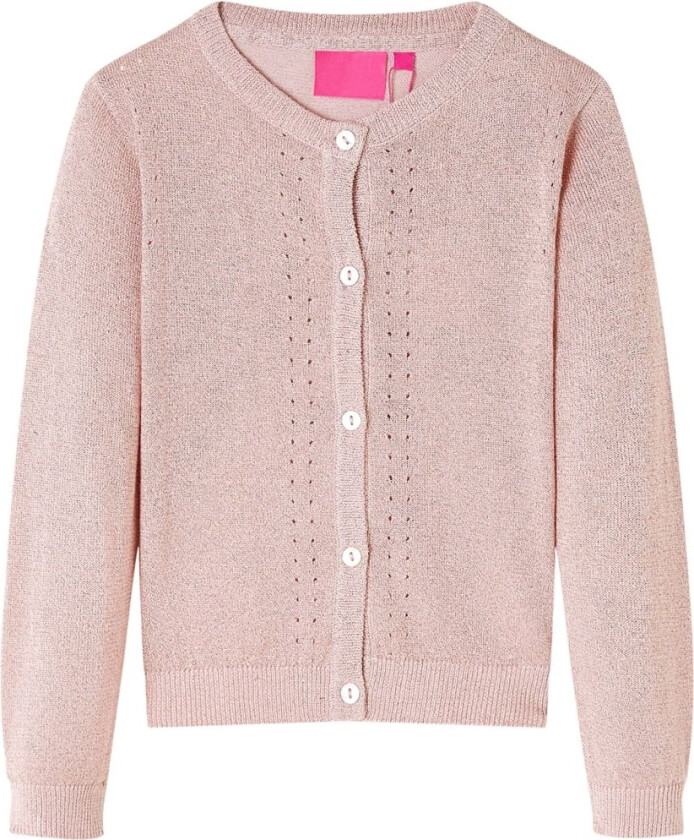 Bilde av Cardigan for barn strikket myk rosa 92