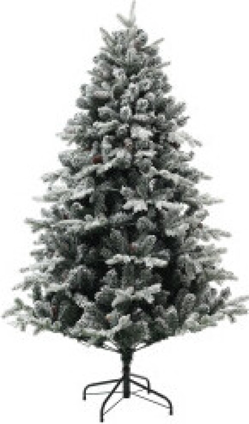 Kunstig juletre, 180 cm juletre med 793 tips, kunstig snø, sammenleggbart stålstativ, til juledekorasjon, grønn