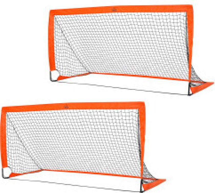 Fotballmål, fotballnett, sett med 2 minimål, sammenleggbar, metall, Oxford-stoff, for barn, utendørs, oransje, 183 x 90 x 90 cm