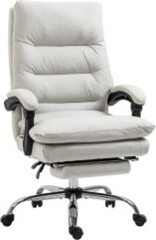 Kontorstol med massasjefunksjon, med 135° vippbar ryggstøtte, høydejusterbar, belastning 120 kg kunstskinn 65x72x109-117cm kremh