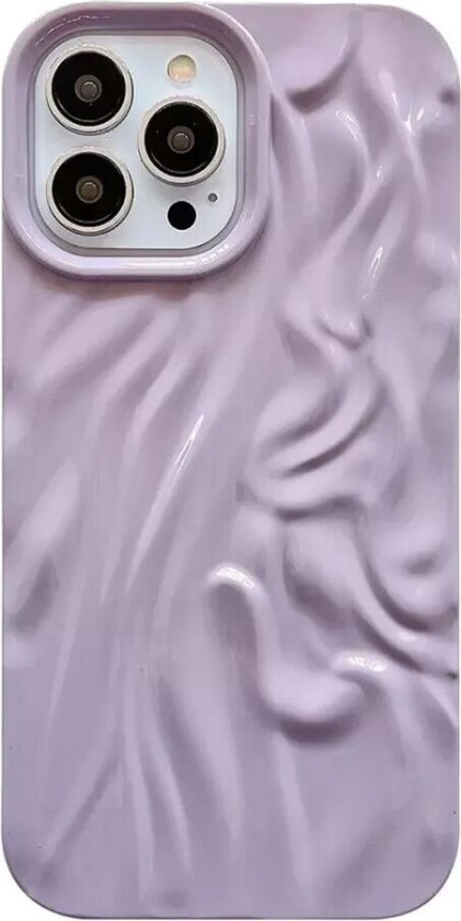 iPhone 14 Pro Fleksibelt Deksel - Bølget Design - Lilla