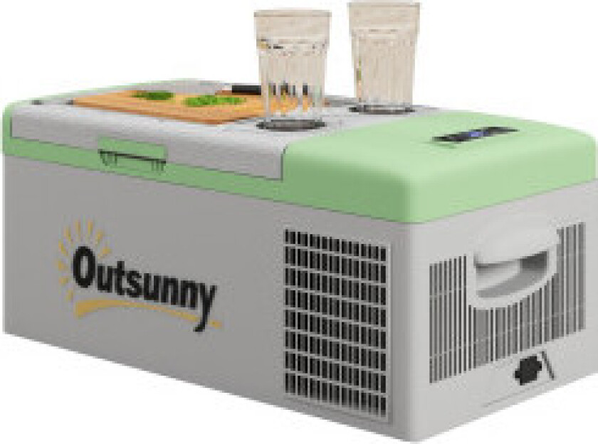 Kompressor kjøleboks 16L, kjøleboks bil 12/24V DC & 100-240V AC, opptil -20°C, bærbar fryseboks med MAX/ECO-moduser, minikjølesk