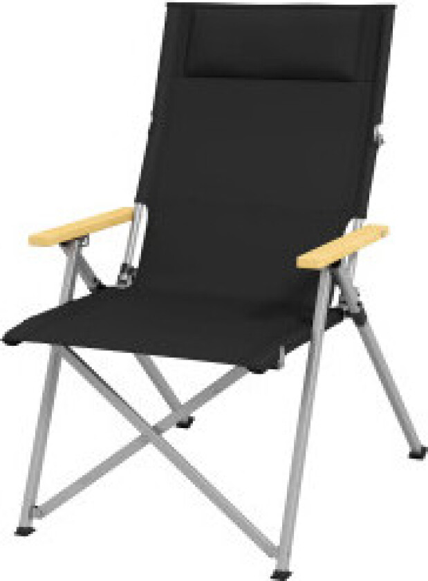 Campingstol Sammenleggbar hagestol med 4 nivå justerbar ryggstøtte Nakkestøtte Sammenleggbar stol med bæreveske Oxford Black