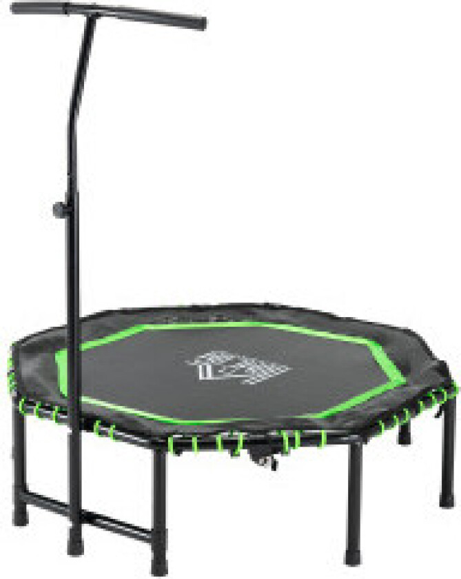 Fitness Trampoline med justerbart håndtak Trampoline for barn Voksne Hagetrampolin sammenleggbar stål 122x122x122-138cm