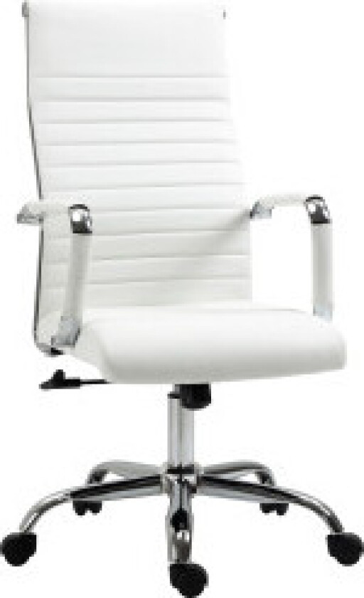Kontorstol med vippefunksjon, stålføtter, ergonomiske, 360° svingbare hjul, imitert skinn, bæreevne 120 kg, 54 x 62 x 104-114 cm