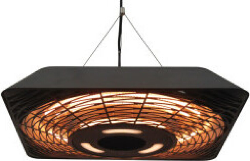 Takvarmer 800W/1200W/2000W, 5 modus varmeapparat, IP45, elektrisk terrassevarmer med fjernkontroll, aluminium, glass, sort, 45x4