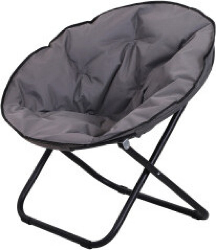 Sammenleggbar stol sammenleggbar campingstol, polstret stol, metall + Oxford-stoff, grå, 80x80x75 cm