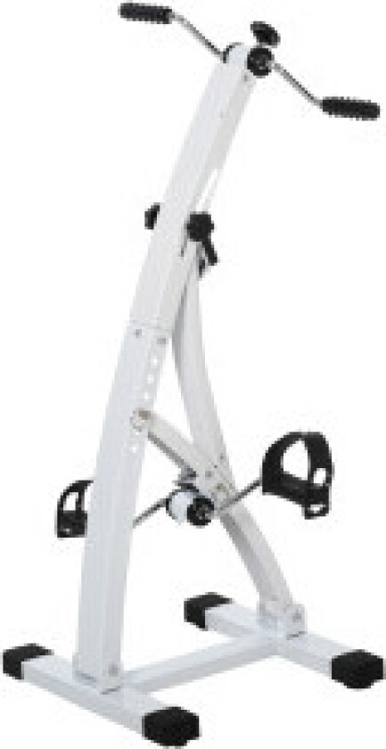 Treningssykkel treningstrener pedaltrener for seniorer, stål, hvit, 40x42,5x100cm