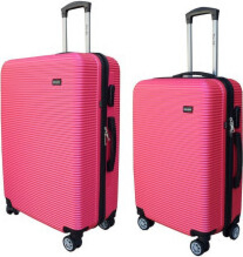 Sett med kofferter XL + L farge rosa
