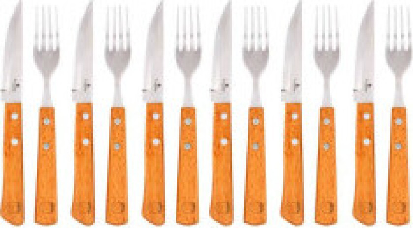 Sett med 12 biffbestikk.